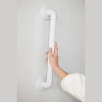 Atlantis moulded fluted grab rail installed in a bathroom wall for added support and stability