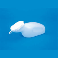 Female urinal bottle with snap-on lid, 1 litre capacity for bedside and home care use