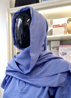 Medical hijab for scrubs in cobalt blue