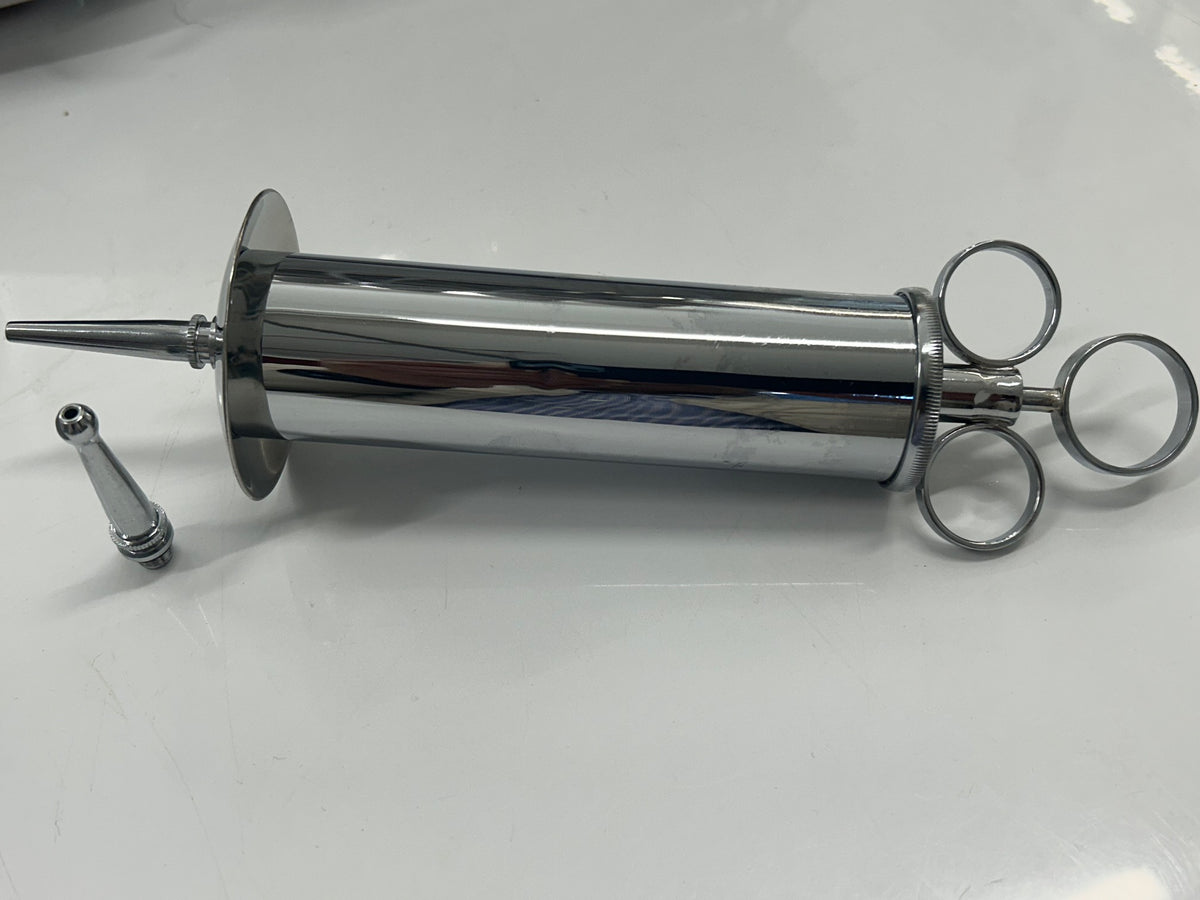 100ml stainless steel ear and aural syringe with two nozzles