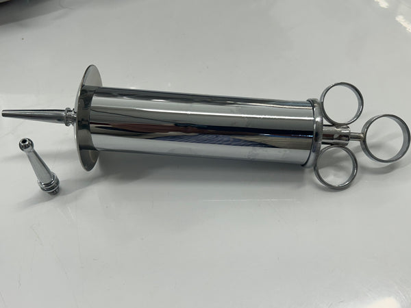 100ml stainless steel ear and aural syringe with two nozzles